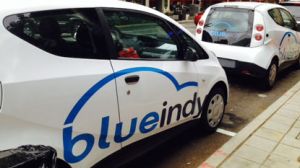 Blue Indy Electric Car...credit WTHR