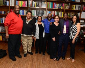 Jasmine Guy (2nd from right) with members of The Avery Sharpe Trio in Florida in early February