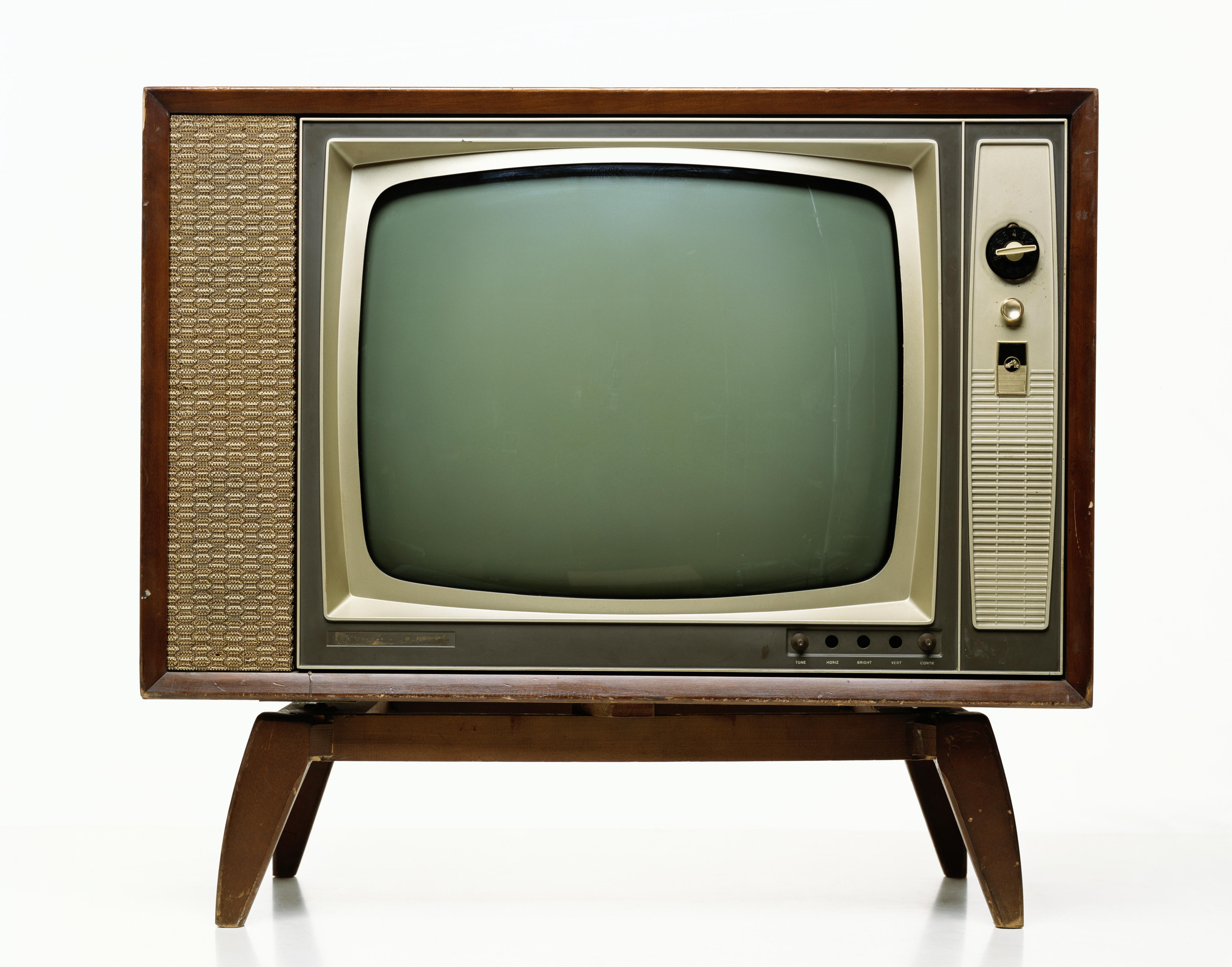 Television set on stand