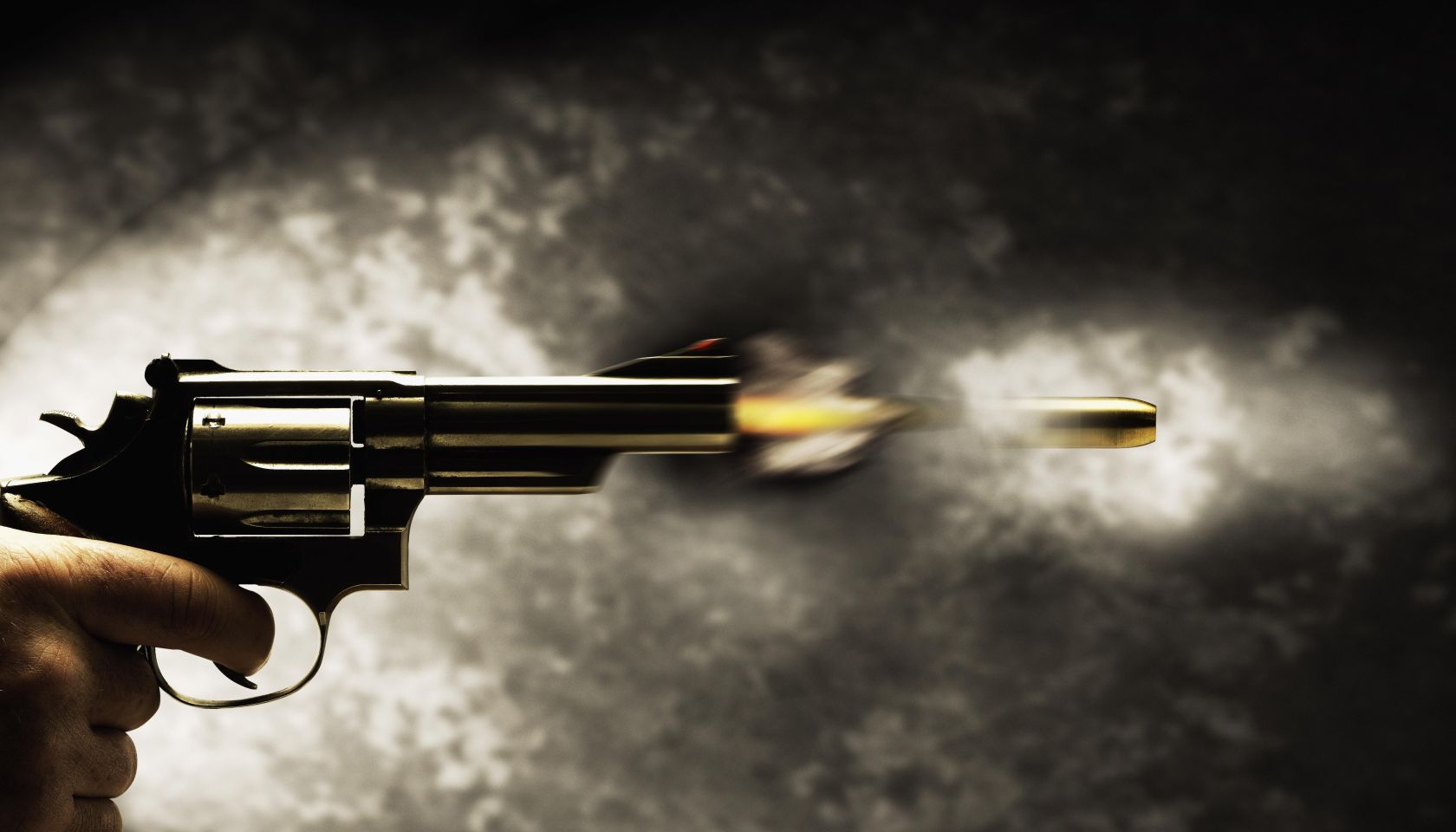 Bullet shooting out from gun