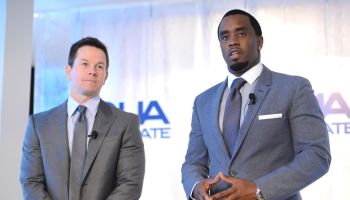 Sean 'Diddy' Combs And Mark Wahlberg Host Press Conference To Announce Their Newest Venture, Water Brand AQUAhydrate