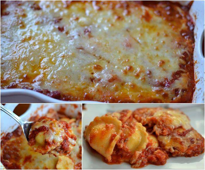 Baked Ravioli & Sausage