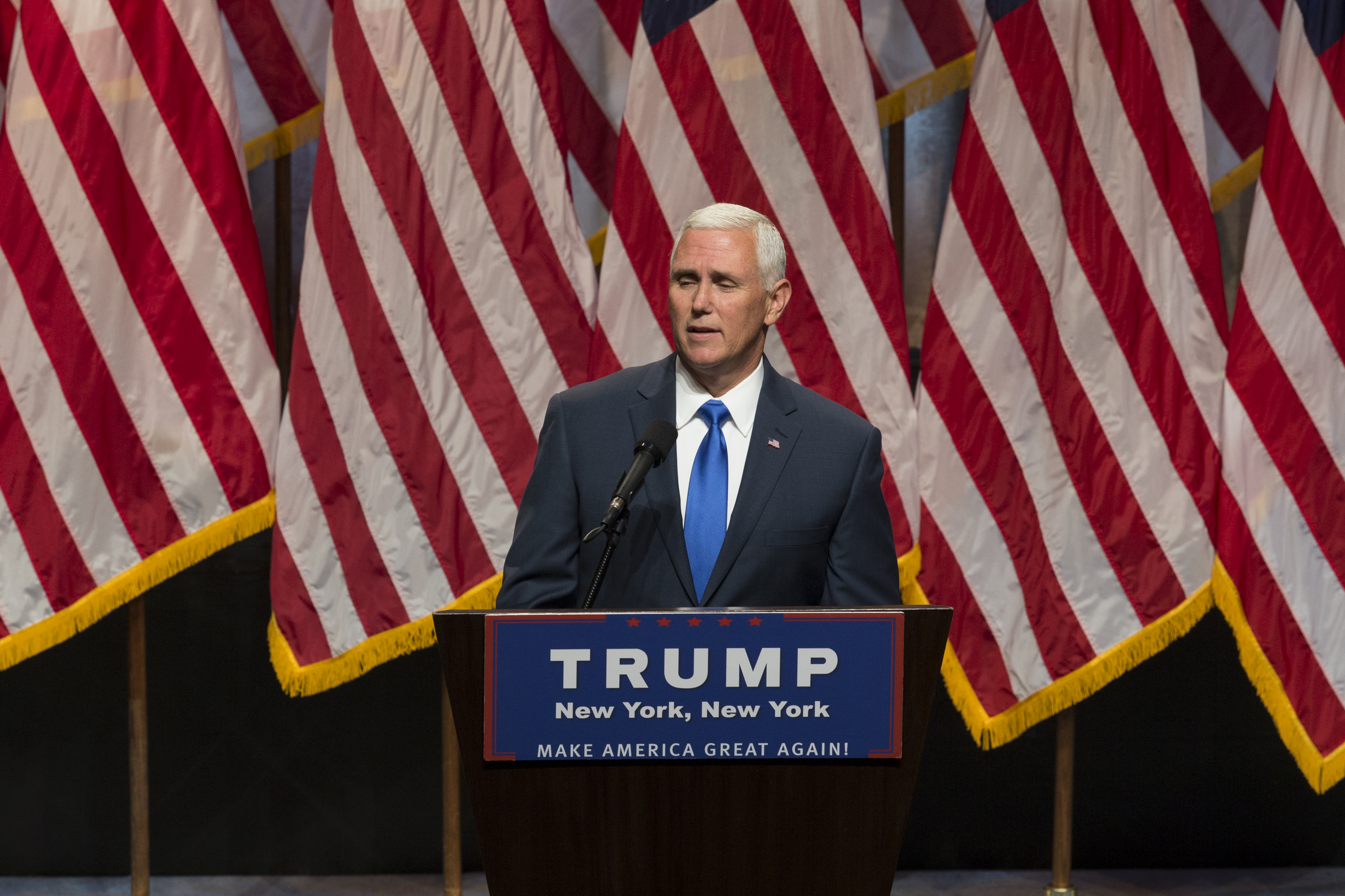 Mike Pence speaks during Donald Trump introduction Governor...