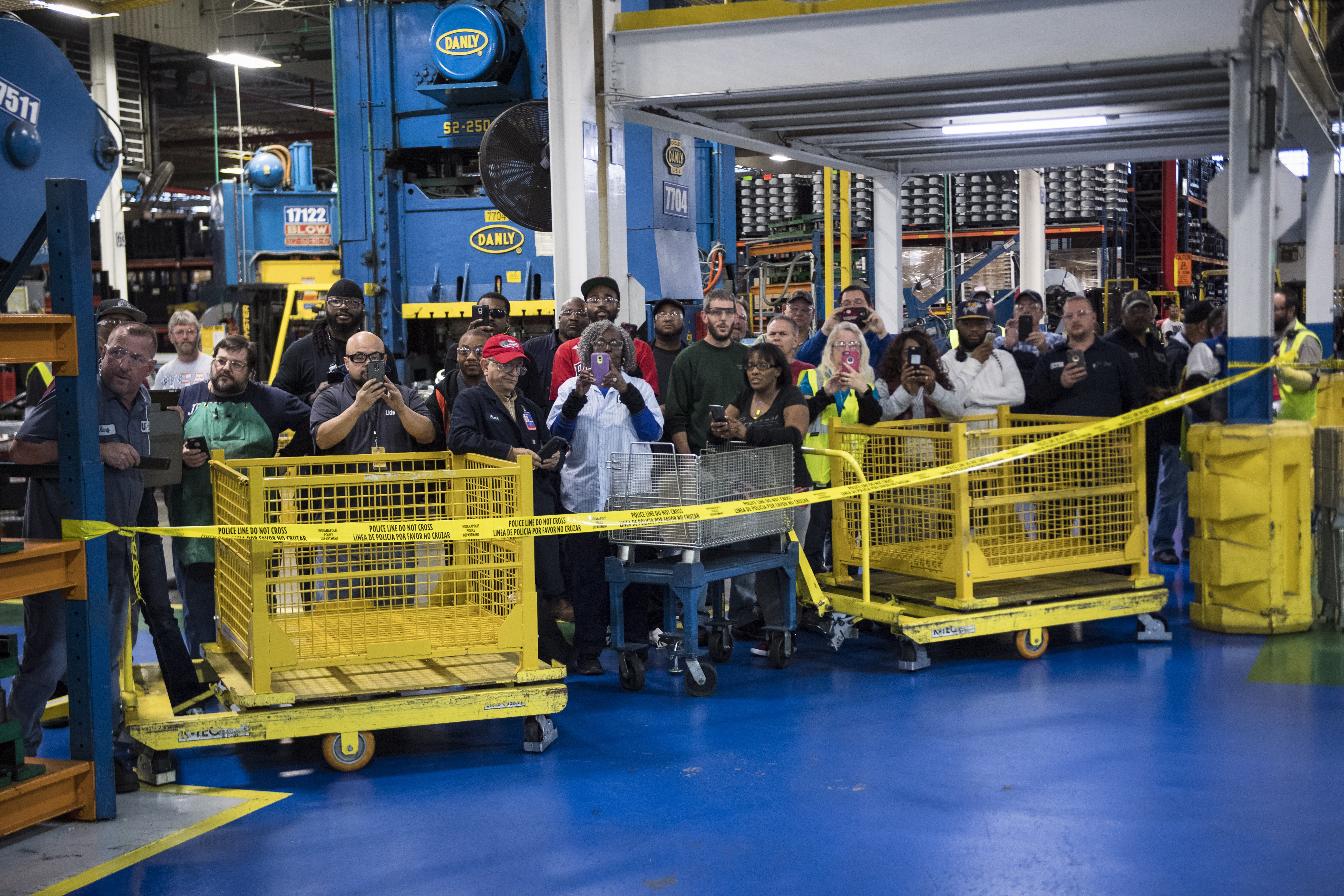 Republican presidential-elect Donald Trump and Vice President-elect Mike Pence at Carrier in Indianapolis Indiana