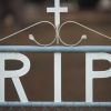RIP Notice on Gate, Cowra Cemetery New South Wales Australia