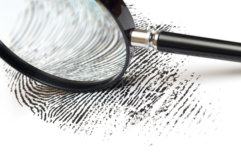Magnifying glass on Fingerprint