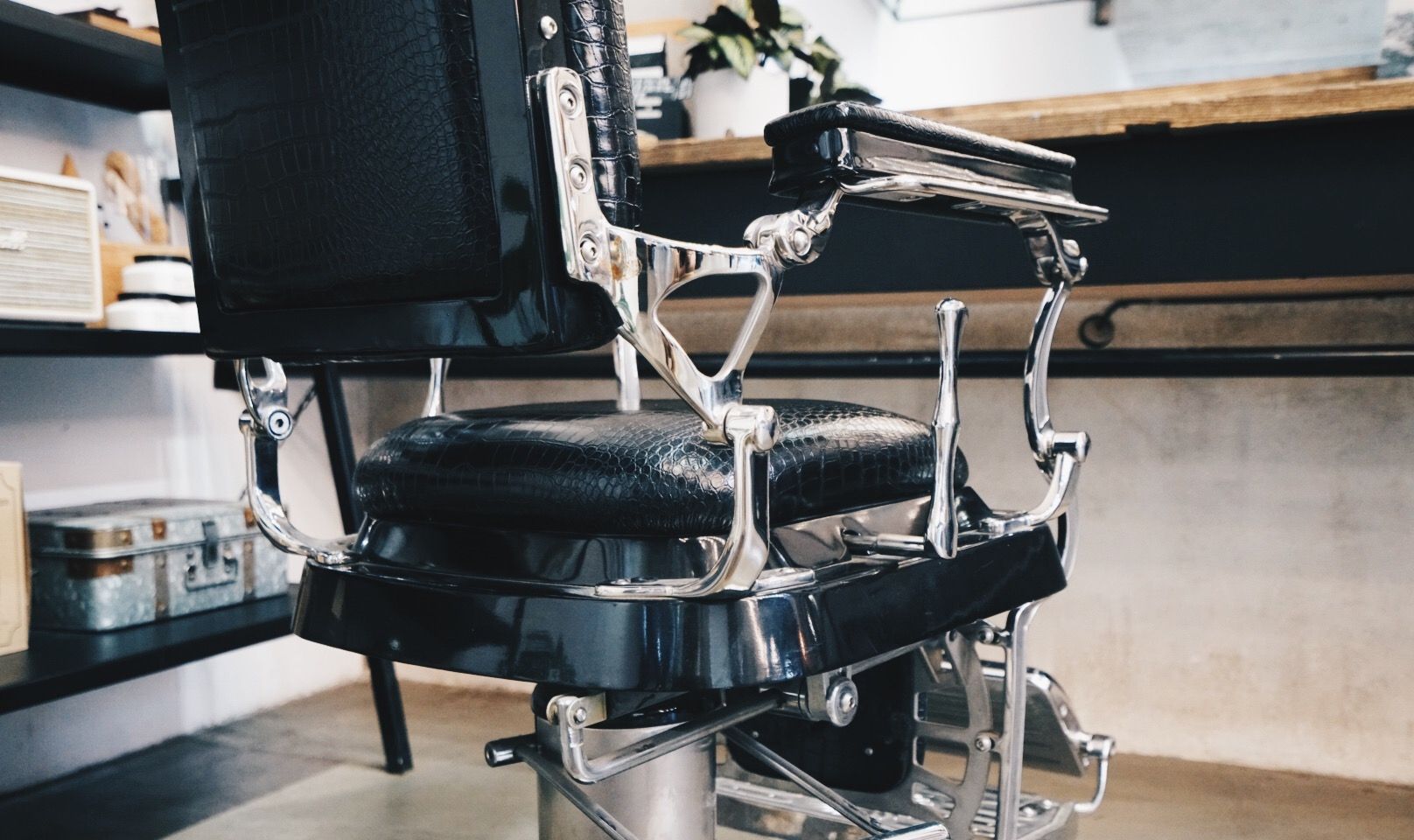 Empty Chair At Barber Shop