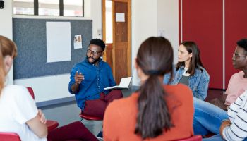 Mental health instructor advising to students