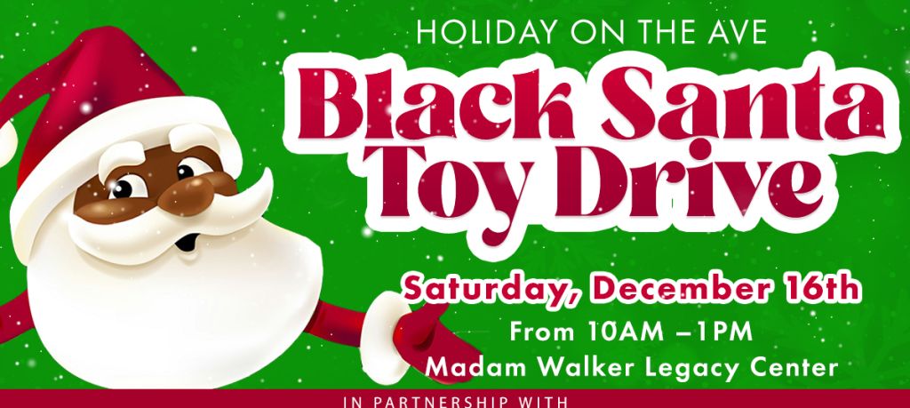 black Santa at the Madam Walker Theatre To Hand Out Toys