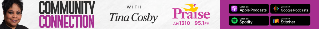 tina cosby banner for community connection on praiseindy