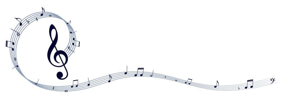 A symbol with stylized music notes.
